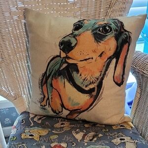 Pair of Dachsund Throw Pillows